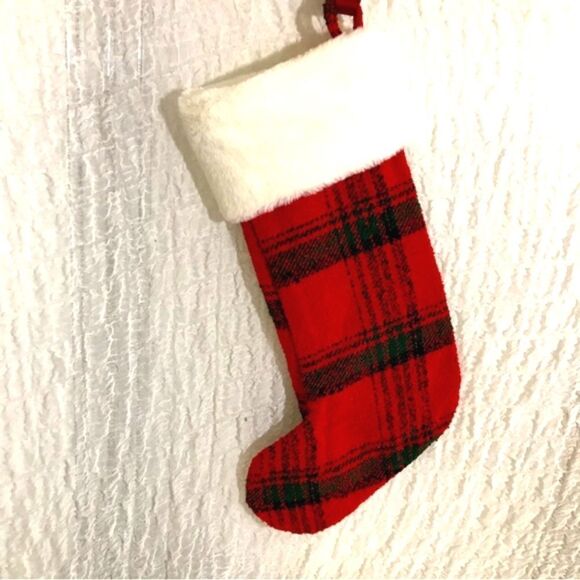 Red & Black Plaid Christmas Stocking - Picture 1 of 7